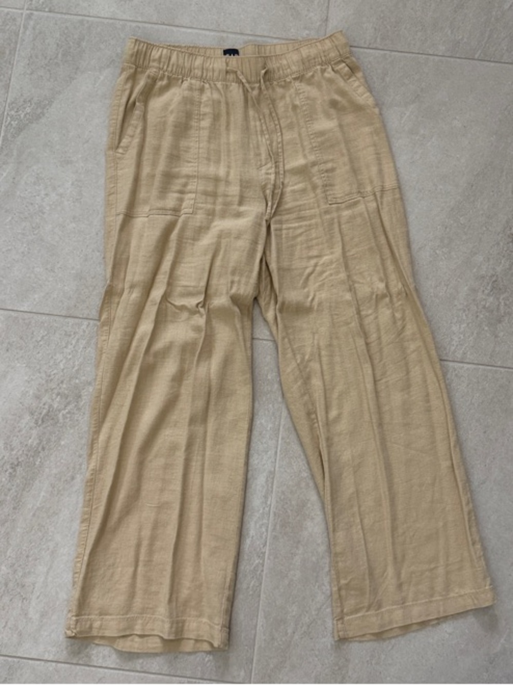 Women’s Lightweight Beige Linen-Blend Pants